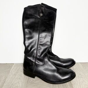 Frye Melissa Black Leather Riding Boot 7B